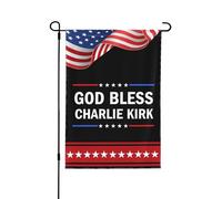 Dios bendiga a Charlie Kirk. Banderas de jardín para exteriores de 12x18 pulgadas, letrero patriótico de doble cara para decoración de patio.
