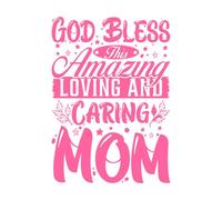Dios bendiga a esta increíble mamá, tipografía del Día de la Madre. Calcomanías de pared de PVC 57.6x81cm No se cae Rosa