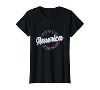 Dios Bendiga a Estados Unidos la Tierra Que Amo Camiseta gráfica económica, Mujer, Negro, M