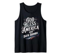 Dios Bendiga a Estados Unidos y Bombas de baño Divertido Dicho patriótico Camiseta sin Mangas