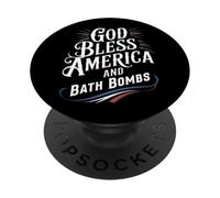 Dios Bendiga a Estados Unidos y Bombas de baño Divertido Dicho patriótico PopSockets PopGrip Adhesivo