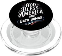 Dios Bendiga a Estados Unidos y Bombas de baño Divertido Dicho patriótico PopSockets PopGrip para MagSafe