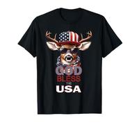 Dios Bendiga a los Estados Unidos, Divertido Sombrero patriótico y Genial con Forma de Ciervo Camiseta