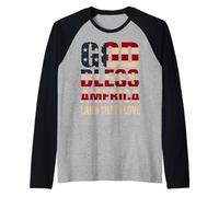 Dios Bendiga el Arte de la Bandera de Camiseta Manga Raglan