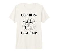 Dios Bendiga Estas Ganancias - Christian Jesus Fitness Gym Workout Camiseta Premium