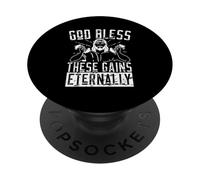 Dios Bendiga Estas Ganancias Levantamiento de Pesas Divertido Entrenamiento Gimnasio PopSockets PopGrip Adhesivo