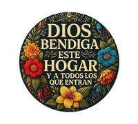 Dios Bendiga Este Hogar Y A Todos Los Que Entran - Letrero redondo vintage de metal para decoración de pared, póster de metal, decoración de pared para el hogar, bar, garaje, cafetería, decoración de