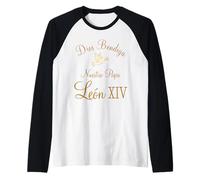 Dios Bendiga Nuestro Papa León XIV en español Dios bendiga al Papa Camiseta Manga Raglan