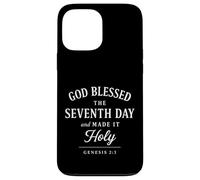 Dios bendijo el séptimo día y lo Hizo Santo Carcasa para iPhone 13 Pro MAX