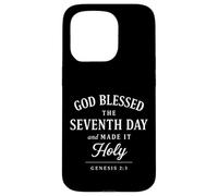 Dios bendijo el séptimo día y lo Hizo Santo Carcasa para iPhone 15 Pro