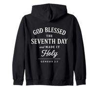 Dios bendijo el séptimo día y lo Hizo Santo Sudadera con Capucha
