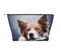 Dios Bokeh Border Collie Marrón con Ojos Amarillos, Bolsa de artículos de tocador Bolsa de Maquillaje Bolsa de cosméticos Bolsa de artículos de tocador de Viaje portátil