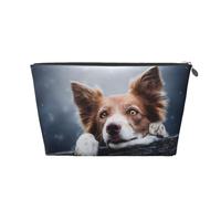 Dios Bokeh Border Collie Marrón con Ojos Amarillos, Bolsa de artículos de tocador Bolsa de Maquillaje Bolsa de cosméticos Bolsa de artículos de tocador de Viaje portátil