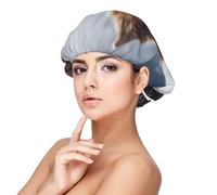 Dios Bokeh de Border Collie Marrón con Ojos Amarillos,Gorro de dormir de satén para adultos - Gorro de dormir elástico para mujer, cubrecabello nocturno