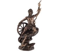 Dios celta del trueno de Tarani con relámpago y rueda de carro bronceada por Veronese