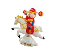 Dios chino de la riqueza montando caballo estatuilla de silicona acción de resorte adorno oscilante para salpicaderos de Fengshui Año nuevo colorido dios de la riqueza montando caballo escultura
