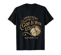 Dios con Nosotros Emmanuel Natividad Navidad Jesús María José Camiseta