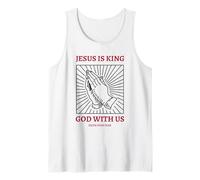 Dios con Nosotros (Orando Gráfico) (Declaración de Jesús y Fe) Camiseta sin Mangas