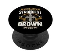 Dios creó a los más Fuertes y los llamó Brown Faith Design PopSockets PopGrip Adhesivo