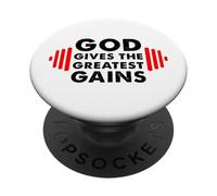 Dios da Mayores Ganancias Entrenamiento Christian Gym Lover PopSockets PopGrip Adhesivo