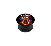 Dios de la Guitarra con Llamas Rock n Roll PopSockets PopGrip Adhesivo