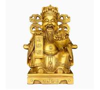 Dios de la Riqueza de Cobre Puro, artículo de decoración, Dios de la Riqueza, Dios de la Riqueza de latón, Imagen sentada, artesanías de decoración para la Sala de Estar del hogar