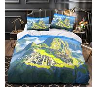 Dios del antiguo Egipto Funda de Edredón Juego de 3 Piezas Estampado 3D Cierre de incluye Fundas de Almohada Lavables Ilustración de una deidad mítica Funda Edredon for Ancianos King（220x240cm）