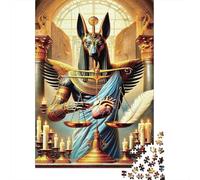 Dios del Antiguo Egipto Puzzle de Tablero Reciclado: Anubis con Balanzas y Corazón para Adultos y Niños Mayores de 12 Años Gran Regalo 70x50cm/1000 Piezas