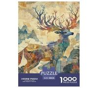Dios del Ciervo Puzzles Imposible,desafío para Adultos Juego EduGatoivo 1000 Piezas Obra De Arte De Juego De para Adultos, Regalos A Partir De 14 Años 38x26cm/1000pcs