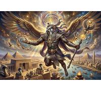 Dios del Sol Egipcio Ra Puzzle 1000 Piezas Adultos Y Niños,14 Años+,Deco Pared,Anti-estrés Horus,Desafío,Premium,Cartón,Regalo Ideal,Rompecabezas,Relax,Reto,Educativo 70x50cm