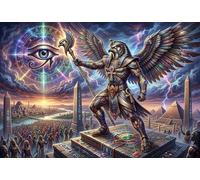 Dios del Sol Egipcio Ra Puzzle 1000 Piezas Adultos Y Niños,14 Años+,Reto,Anti-estrés Horus,Rompecabezas,Deco Pared,Regalo Ideal,Premium,Cartón,Desafío,Relax,Educativo 38x26cm
