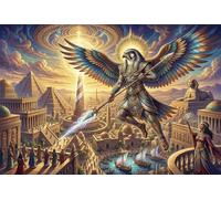 Dios del Sol Egipcio Ra Puzzle 1000 Piezas Adultos Y Niños,14 Años+,Reto,Anti-estrés Horus,Rompecabezas,Deco Pared,Regalo Ideal,Premium,Cartón,Desafío,Relax,Educativo 70x50cm