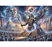 Dios del Sol Egipcio Ra Puzzle 1000 Piezas Adultos Y Niños,Deco Pared,Regalo Ideal,Rompecabezas Horus,Premium,Cartón,14 Años+,Anti-estrés,Relax,Desafío,Reto,Educativo 38x26cm
