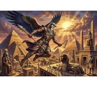 Dios del Sol Egipcio Ra Puzzle 1000 Piezas Adultos Y Niños,Premium,Cartón,14 Años+ Horus,Rompecabezas,Anti-estrés,Regalo Ideal,Desafío,Reto,Relax,Educativo,Deco Pared 52x38cm