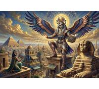 Dios del Sol Egipcio Ra Puzzle 1000 Piezas Adultos Y Niños,Rompecabezas,Premium,Cartón Horus,14 Años+,Deco Pared,Regalo Ideal,Anti-estrés,Relax,Desafío,Reto,Educativo 70x50cm