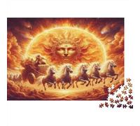 Dios del Sol Escena Mitológica Puzzle de 1000 Piezas Papel Puzzle para Adultos Arte Fantasía Relajación Decoración Hogar Regalo Familiar 70x50cm/1000pcs