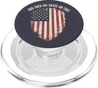 Dios derramó su Gracia, Patriota Cristiano, Bandera Estadounidense, EE. UU. PopSockets PopGrip para MagSafe