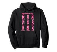 Dios Dice Cintas Rosadas Afirmaciones de Conciencia sobre el cáncer de Mama Sudadera con Capucha