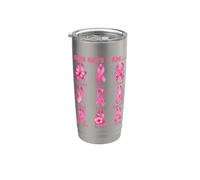 Dios dice cintas rosadas Afirmaciones de conciencia sobre el cáncer de mama Vaso térmico de acero inoxidable de doble pared