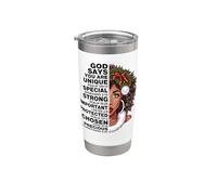 Dios dice que eres la reina de la melanina del invierno, Black Girl Magic Snow Vaso térmico de acero inoxidable de doble pared