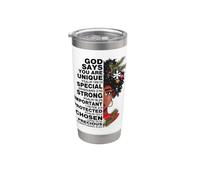 Dios dice que eres la reina de la melanina del invierno, Black Girl Magic Snow Vaso térmico de acero inoxidable de doble pared