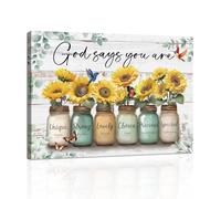 Dios Dice Que Eres Marcos Con Modernos Cuadros Decoracion Cristiano Inspirador Versículo Cartel Lienzos Decorativos Religioso Regalos Mujeres Girasoles Láminas Decorativo Para Salon Dormitorios 30X40