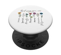 Dios Dice Que Eres único Especial Fuerte fe Cristiana PopSockets PopGrip Adhesivo