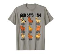 Dios Dice Que Soy Animales de Granja Cristianismo Jesús Biblia Camiseta