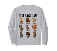 Dios Dice Que Soy Animales del Bosque Cristianismo Jesús Biblia Manga Larga