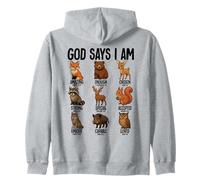 Dios Dice Que Soy Animales del Bosque Cristianismo Jesús Biblia Sudadera con Capucha