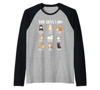Dios Dice Que Soy - Christian Faith Cat Lover Kitty Owner Camiseta Manga Raglan
