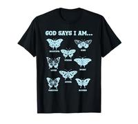 Dios Dice Que Soy Cristianismo Creyente afirmaciones Mariposas Camiseta