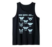 Dios Dice Que Soy Cristianismo Creyente afirmaciones Mariposas Camiseta sin Mangas