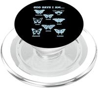 Dios Dice Que Soy Cristianismo Creyente afirmaciones Mariposas PopSockets PopGrip para MagSafe